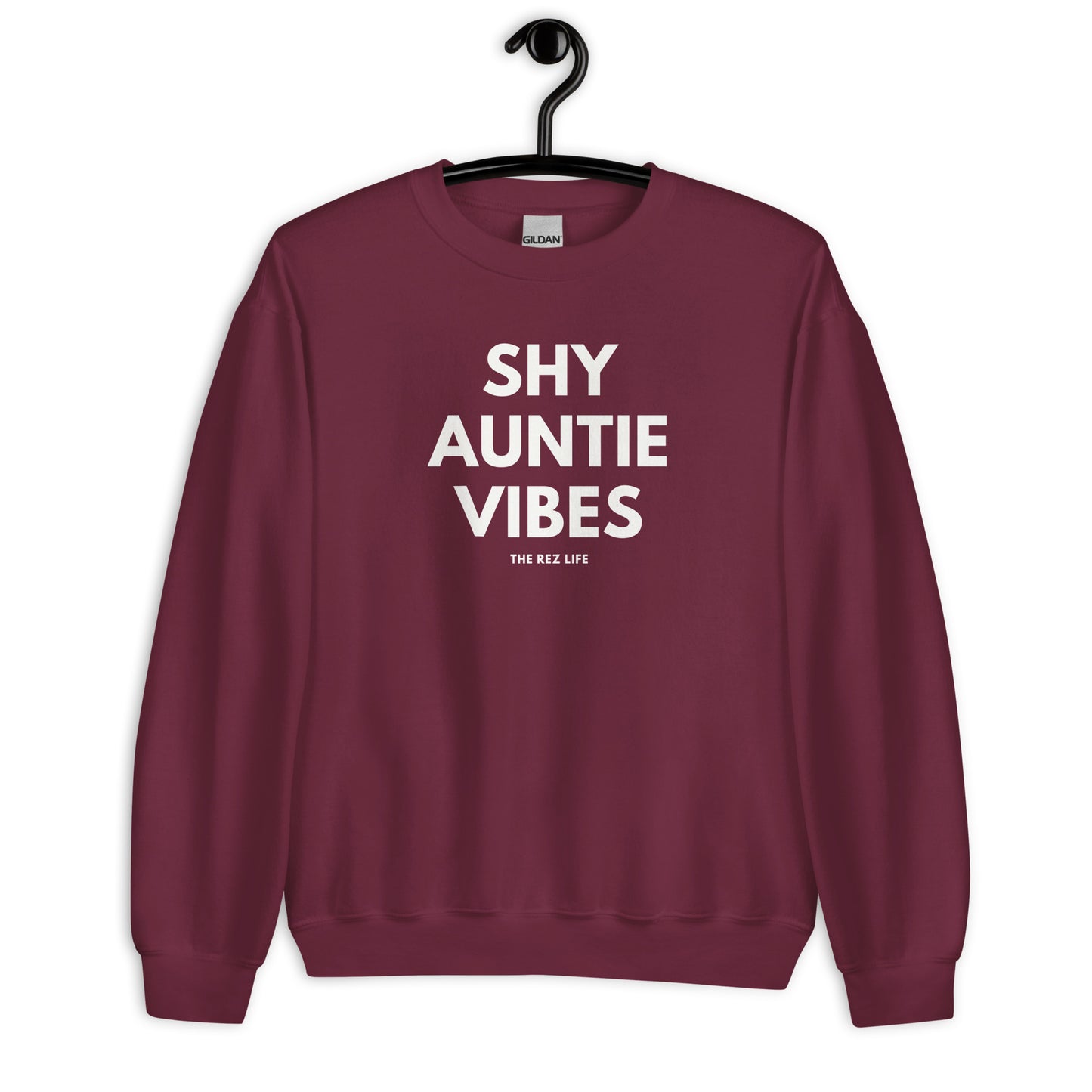 Hand Covering Mouth - Shy Auntie Crewneck