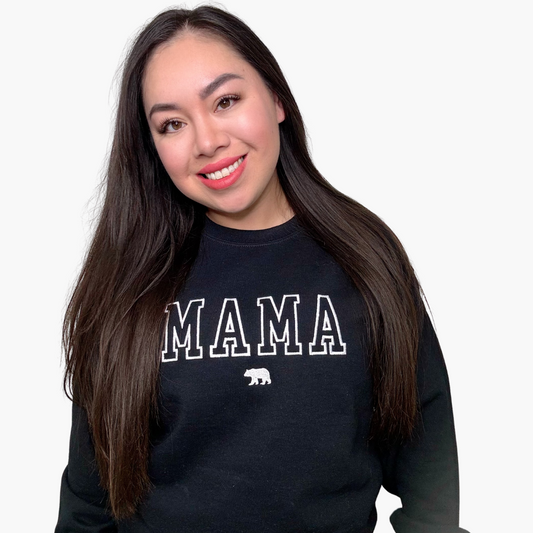 Strong Mama Bear Big Embroidered Crewneck