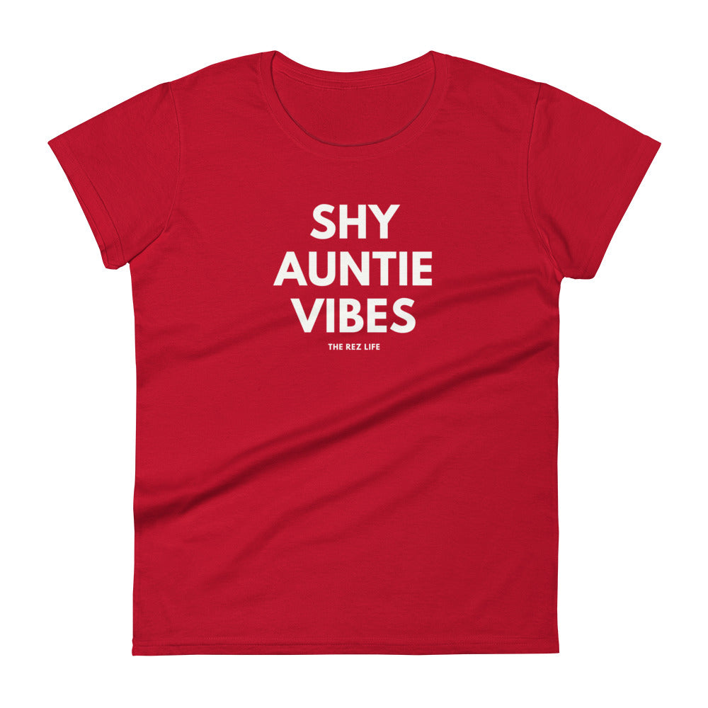 Hand Covering Mouth - Shy Auntie Vibes Women's Tee